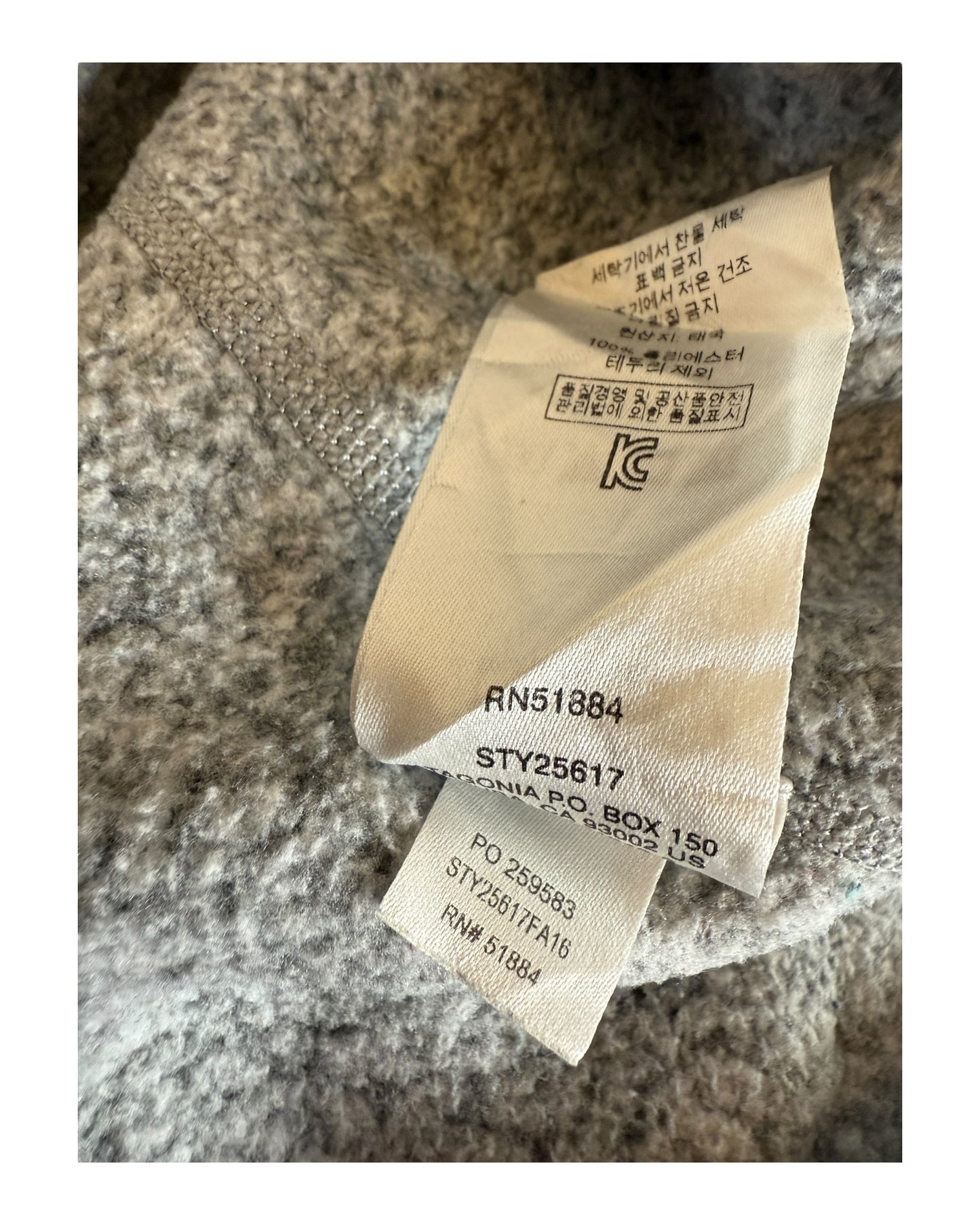 Patagonia Fleece Half Zip Pullover grau Größe S