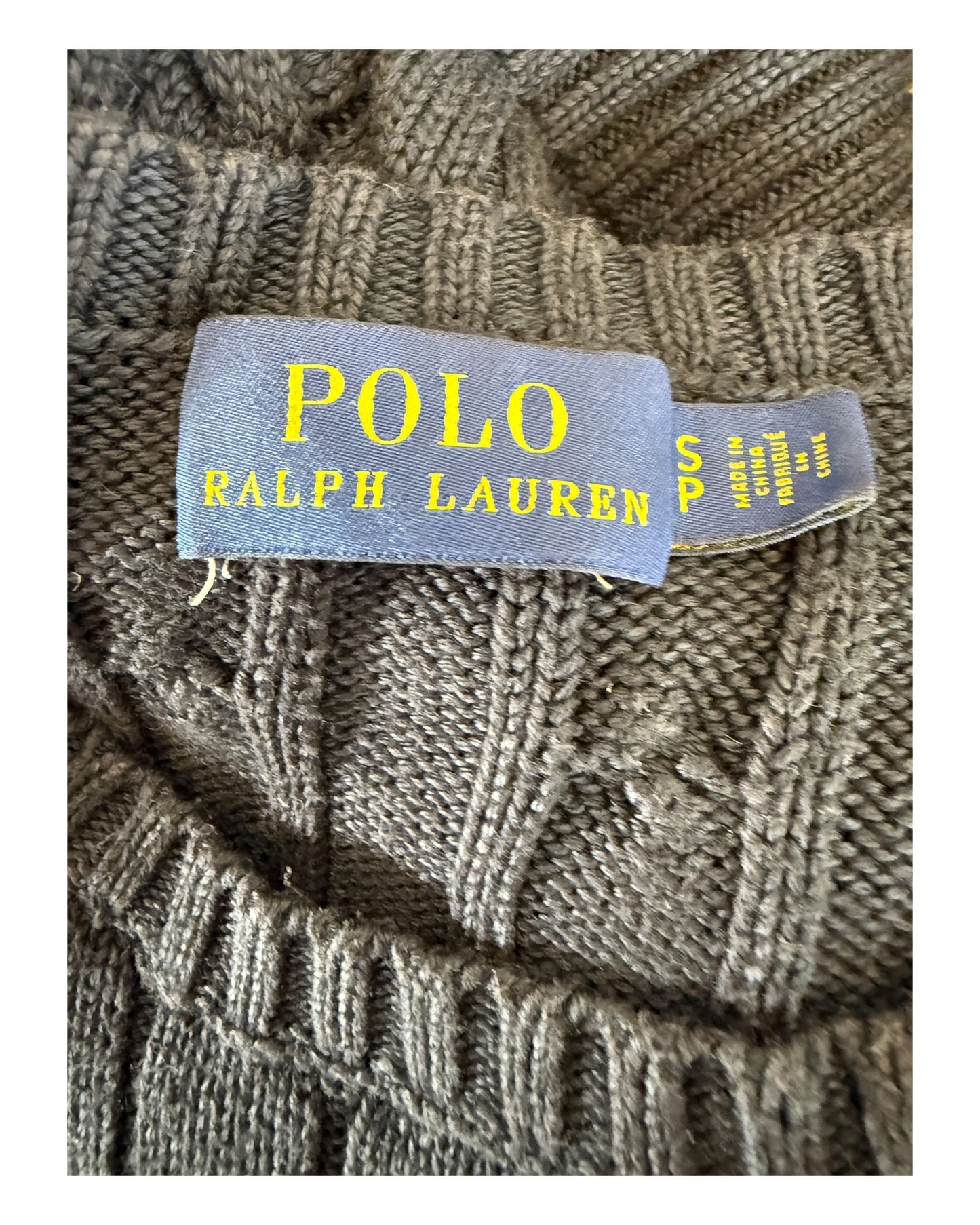 Polo Ralph Lauren Zopfmuster Pullover schwarz Größe S