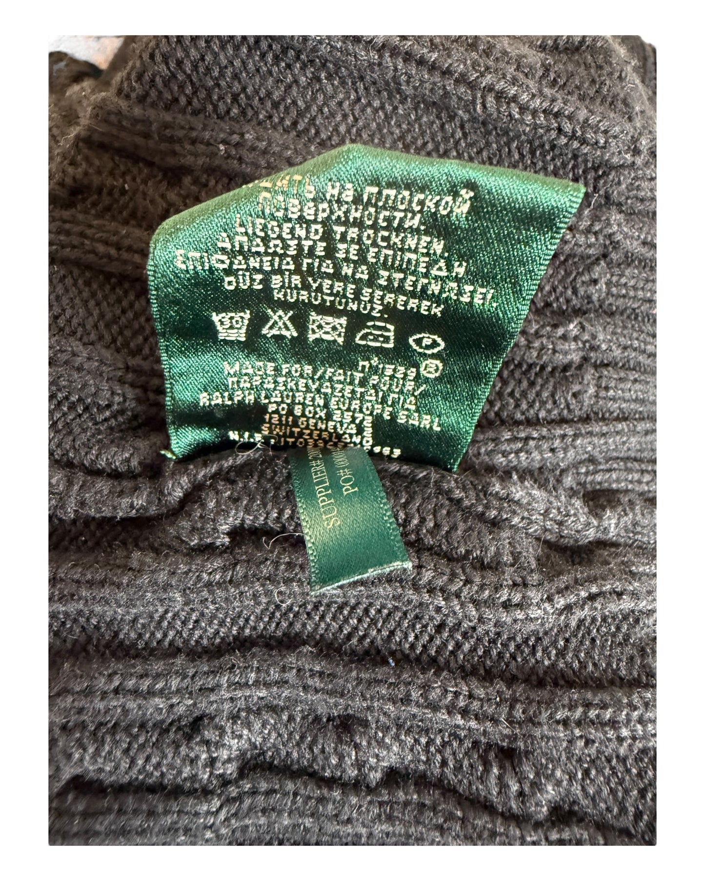 Polo Ralph Lauren Zopfmuster Pullover schwarz Größe M