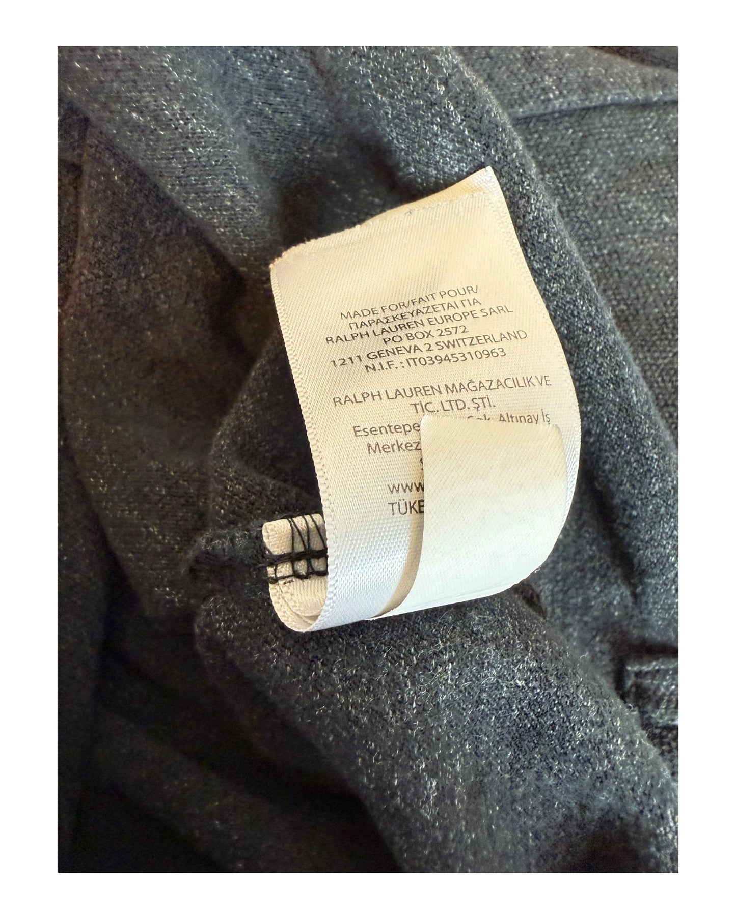 Polo Ralph Lauren Poloshirt schwarz meliert Größe L