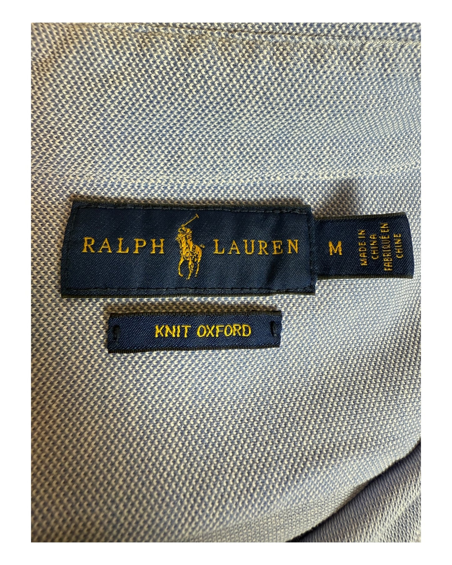 Polo Ralph Lauren Knit Oxford Bluse hellblau Größe M