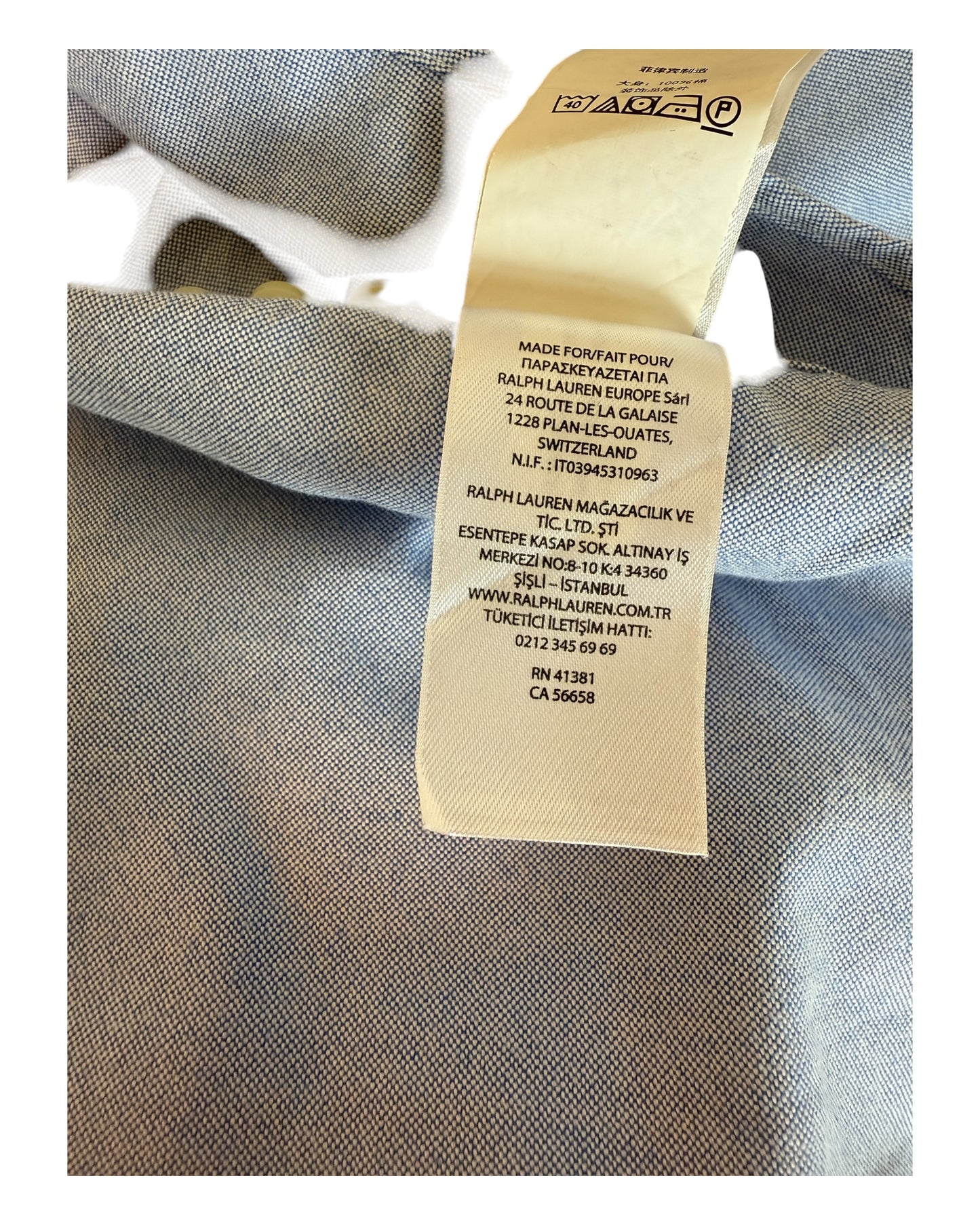 Polo Ralph Lauren Oxfordhemd hellblau Größe L