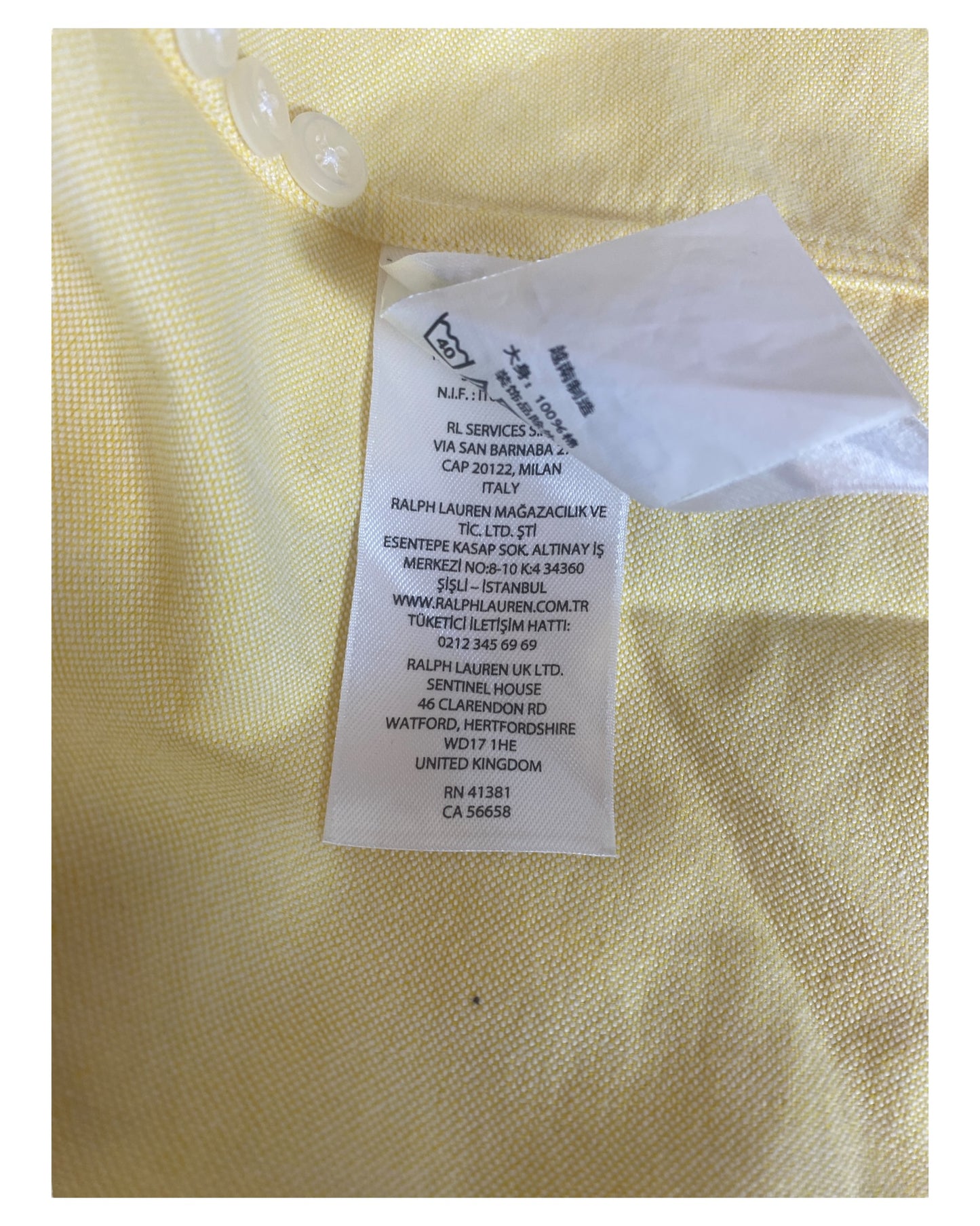 Polo Ralph Lauren Oxford shirt yellow size L