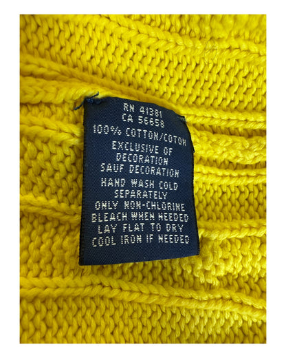 Polo Ralph Lauren Zopfmuster Pullover gelb Größe L