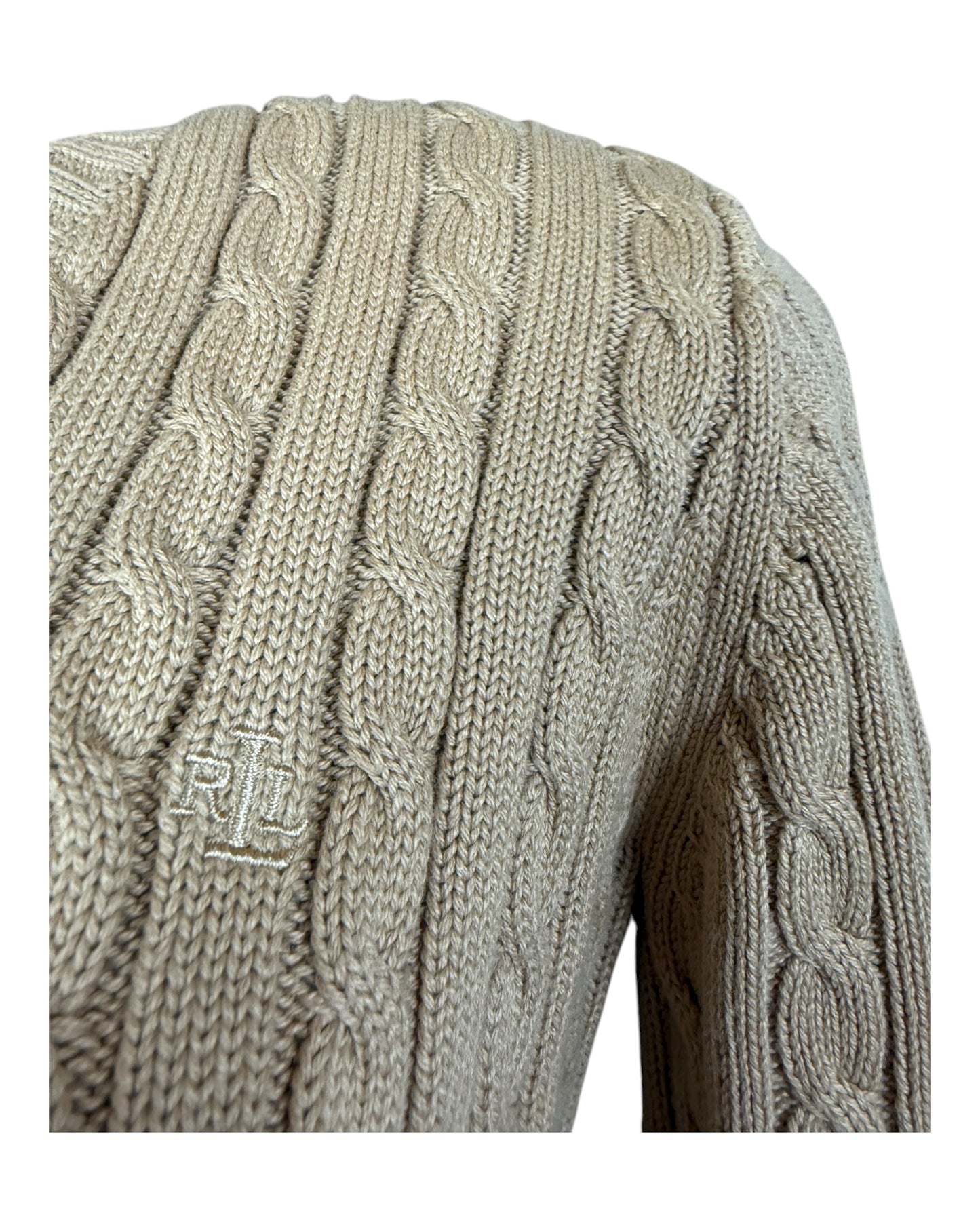 Polo Ralph Lauren Zopfmuster Pullover beige Größe M