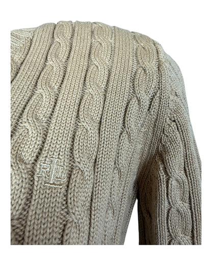 Polo Ralph Lauren Zopfmuster Pullover beige Größe M