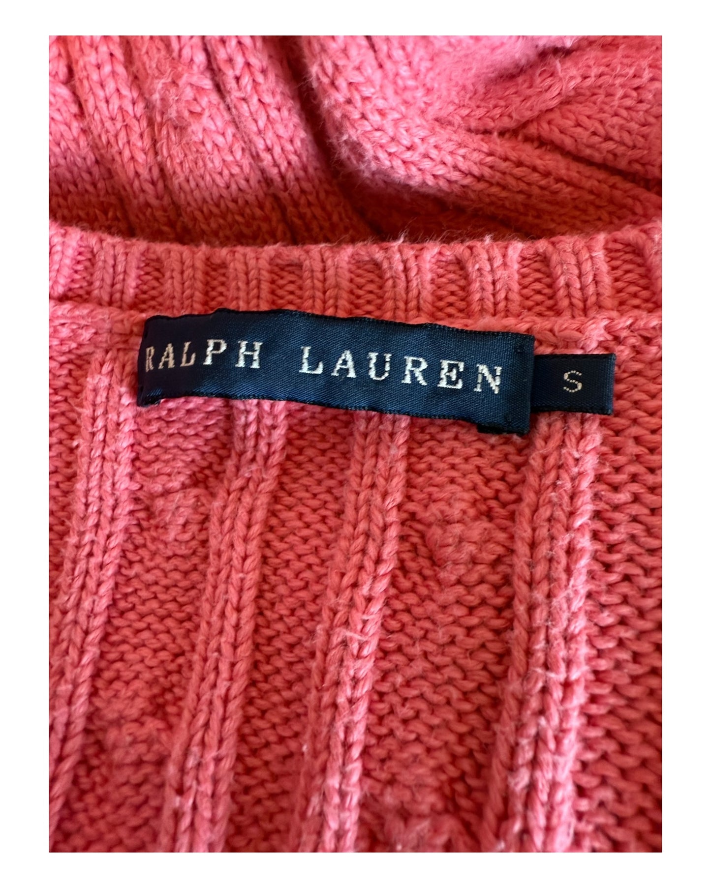 Polo Ralph Lauren Zopfmuster Pullover pink Größe S