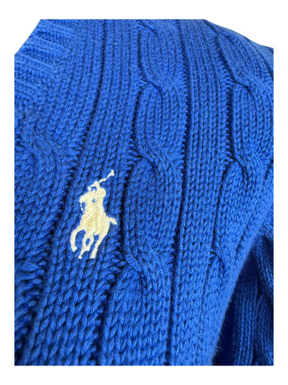 Polo Ralph Lauren Zopfmuster Pullover blau Größe M