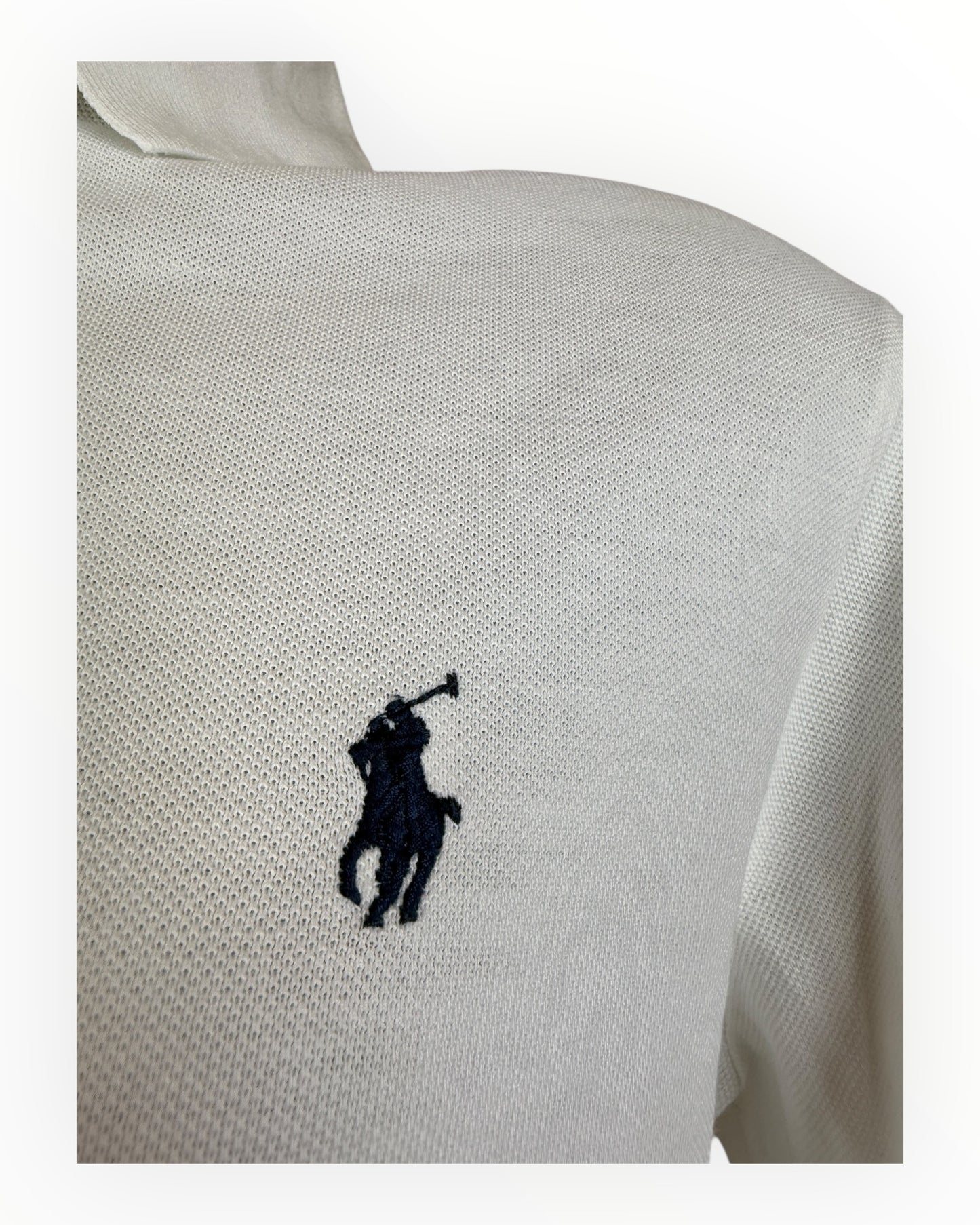 Polo Ralph Lauren langärmliges Poloshirt weiß Größe M