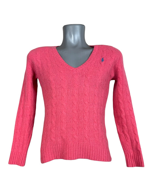 Polo Ralph Lauren Zopfmuster Pullover pink Größe S