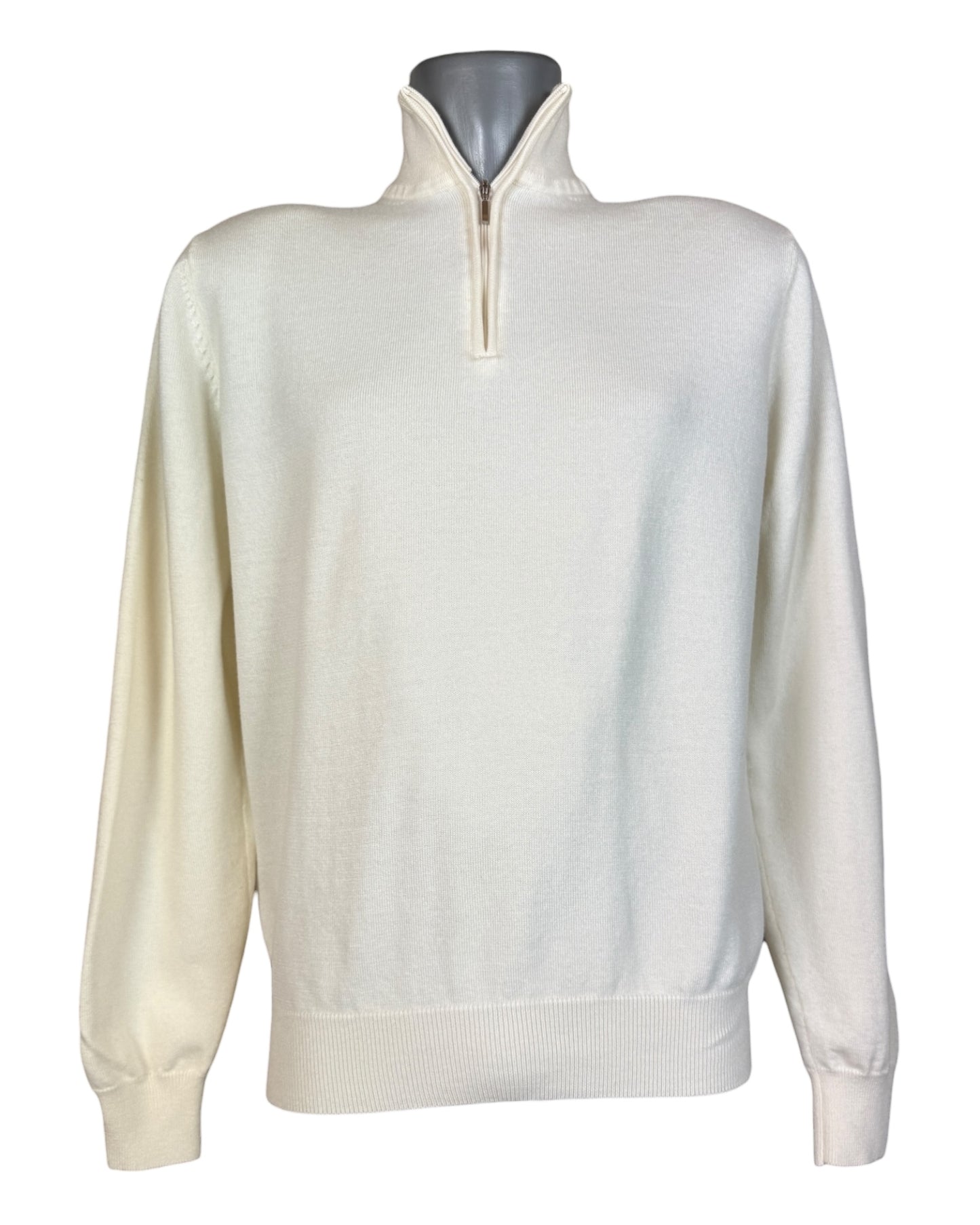 SuitSupply Half Zip Pullover creme Größe L