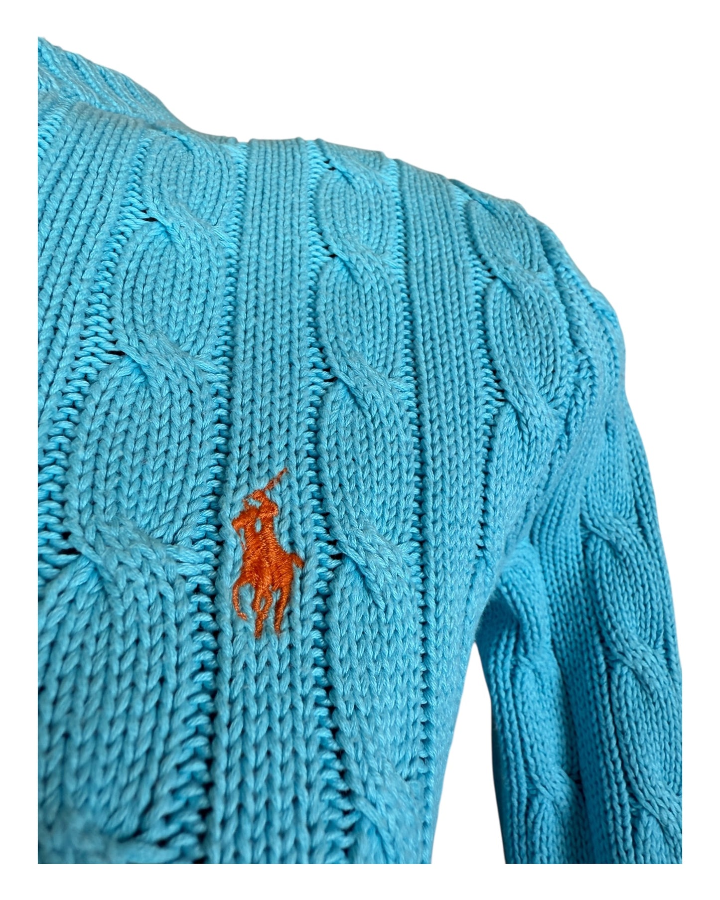 Polo Ralph Lauren Zopfmuster Pullover türkis Größe S