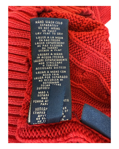 Polo Ralph Lauren Zopfmuster Pullover rot Größe S