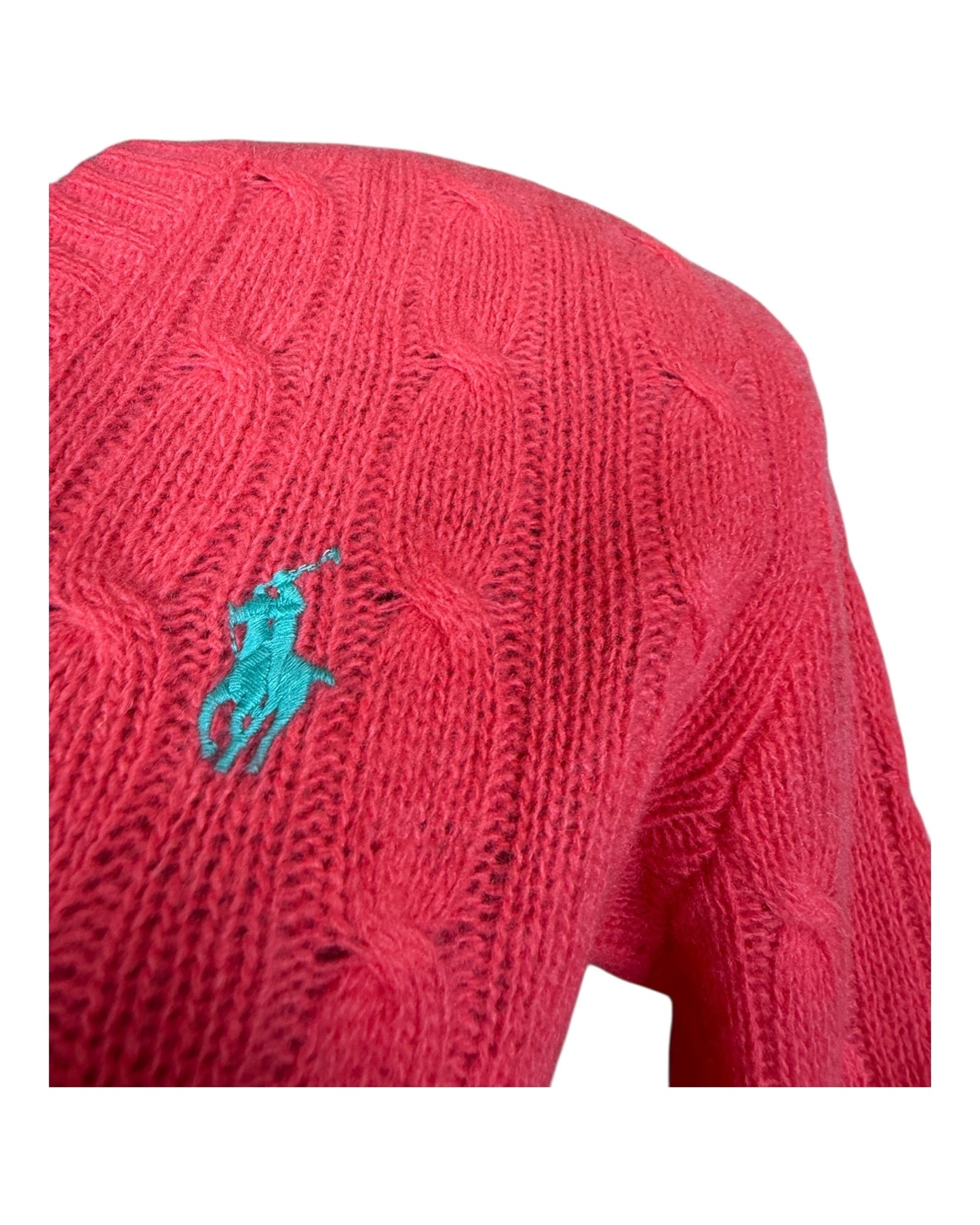 Polo Ralph Lauren Zopfmuster Pullover rosa Größe S