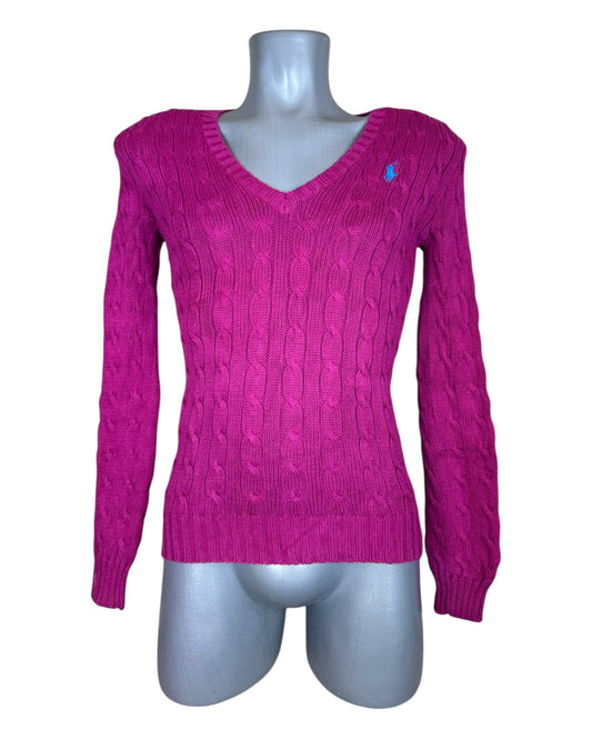 Polo Ralph Lauren Zopfmuster Pullover pink Größe S