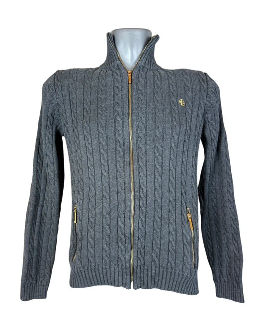 Polo Ralph Lauren Zopfmuster Strickjacke grau Größe S