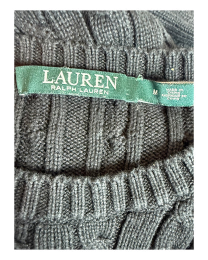 Polo Ralph Lauren Zopfmuster Pullover schwarz Größe M