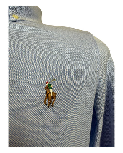 Polo Ralph Lauren Knit Oxford Bluse hellblau Größe L