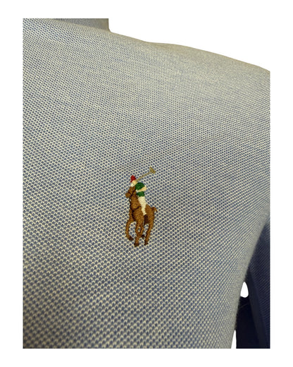 Polo Ralph Lauren Knit Oxford Bluse hellblau Größe M