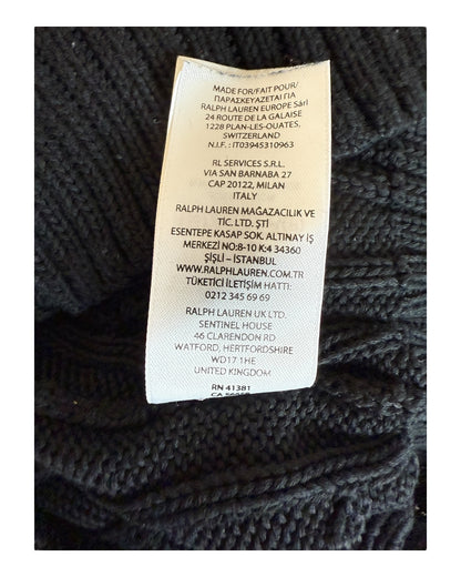 Polo Ralph Lauren Zopfmuster Pullover schwarz Größe S