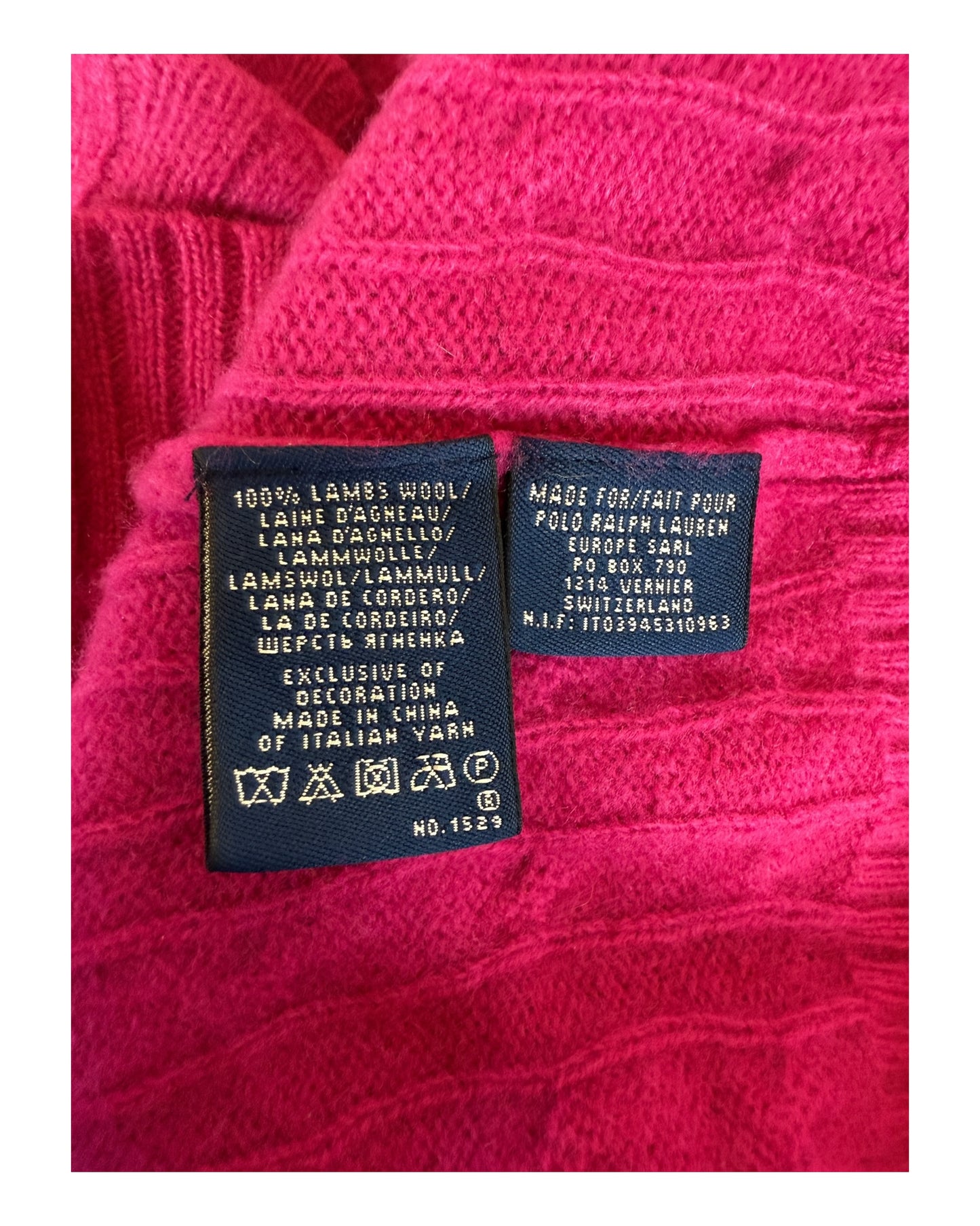 Polo Ralph Lauren Zopfmuster Pullover pink Größe S