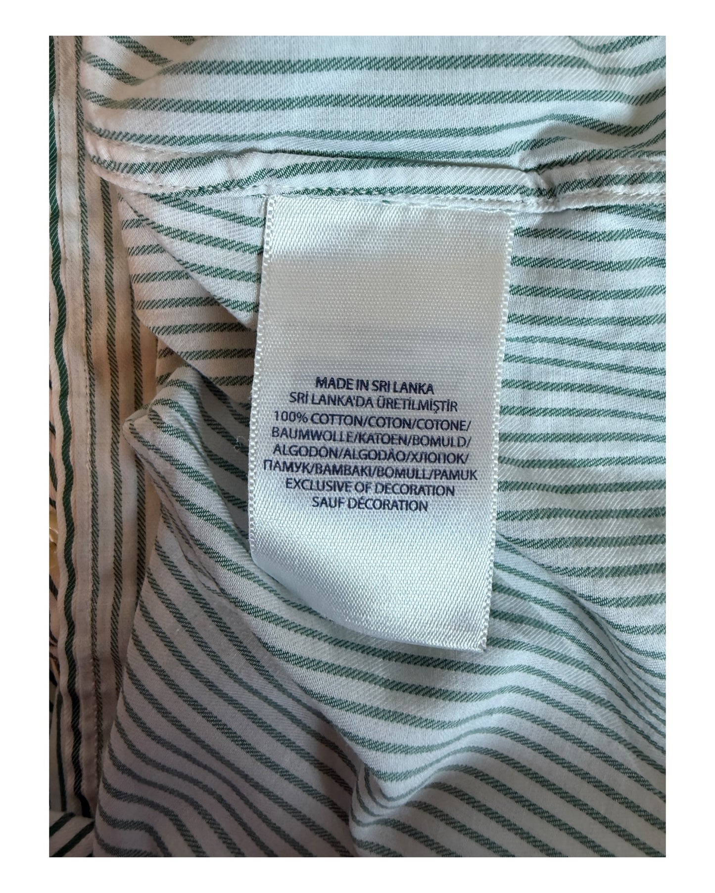 Polo Ralph Lauren Hemd grün weiß gestreift Größe M