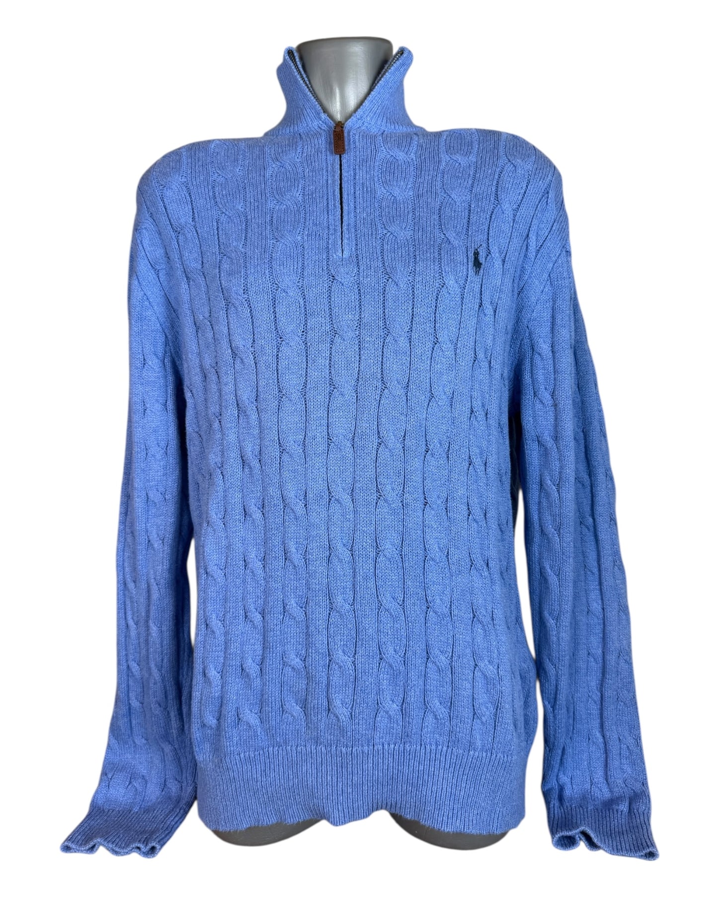 Polo Ralph Lauren Zopfmuster Pullover blau Größe L