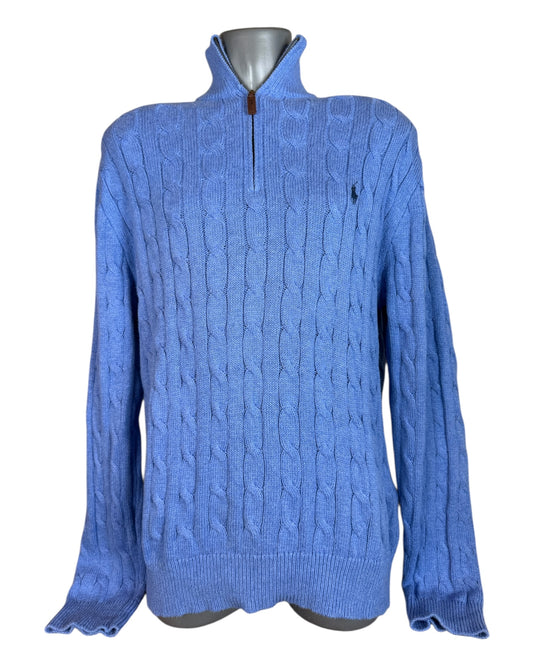 Polo Ralph Lauren Zopfmuster Pullover blau Größe L