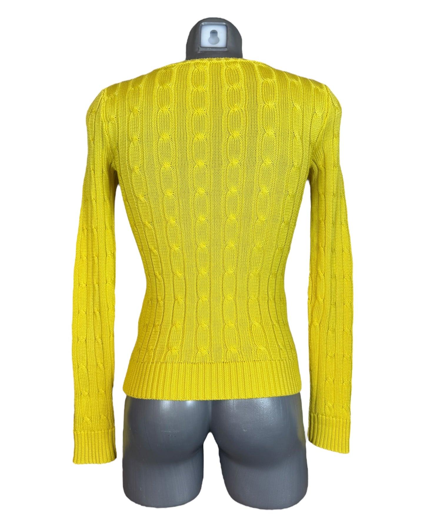 Polo Ralph Lauren Zopfmuster Pullover gelb Größe S