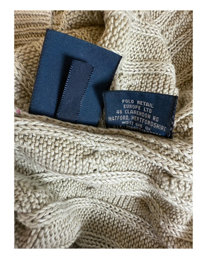 Polo Ralph Lauren Zopfmuster Pullover beige Größe S
