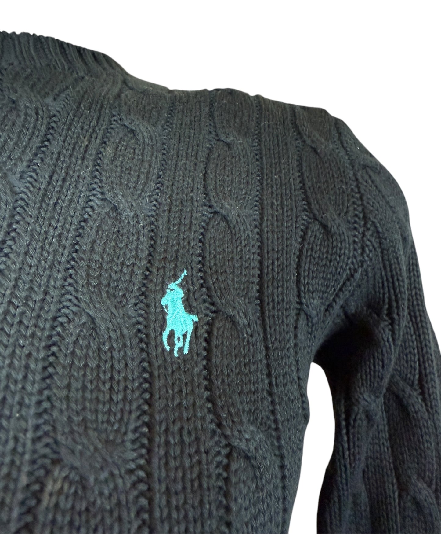 Polo Ralph Lauren Pullover Zopfmuster schwarz Größe S