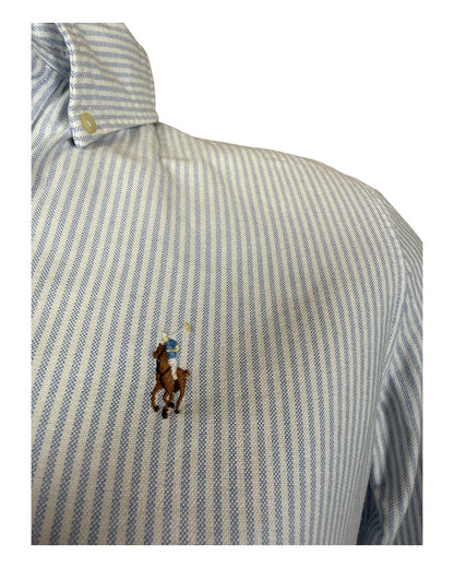 Polo Ralph Lauren Oxford Bluse hellblau weiß gestreift Größe S
