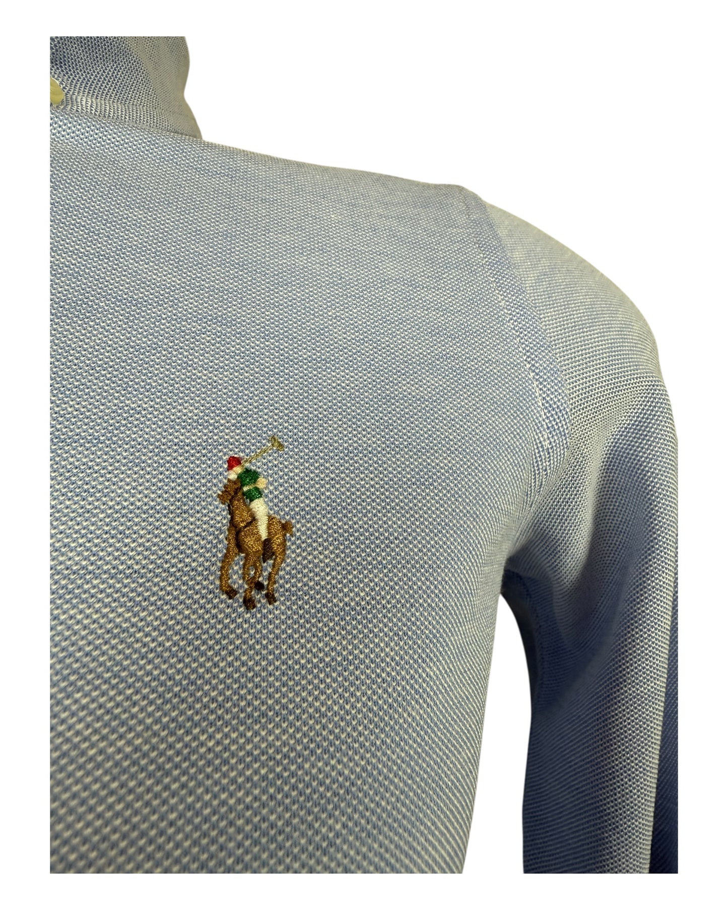 Polo Ralph Lauren Knit Oxford Bluse hellblau Größe S