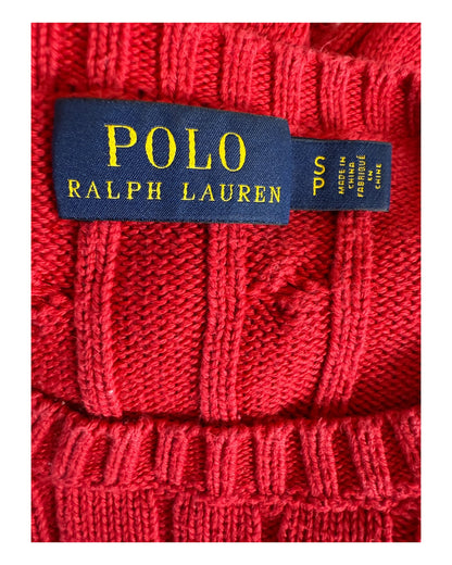 Polo Ralph Lauren Zopfmuster Pullover rot Größe S