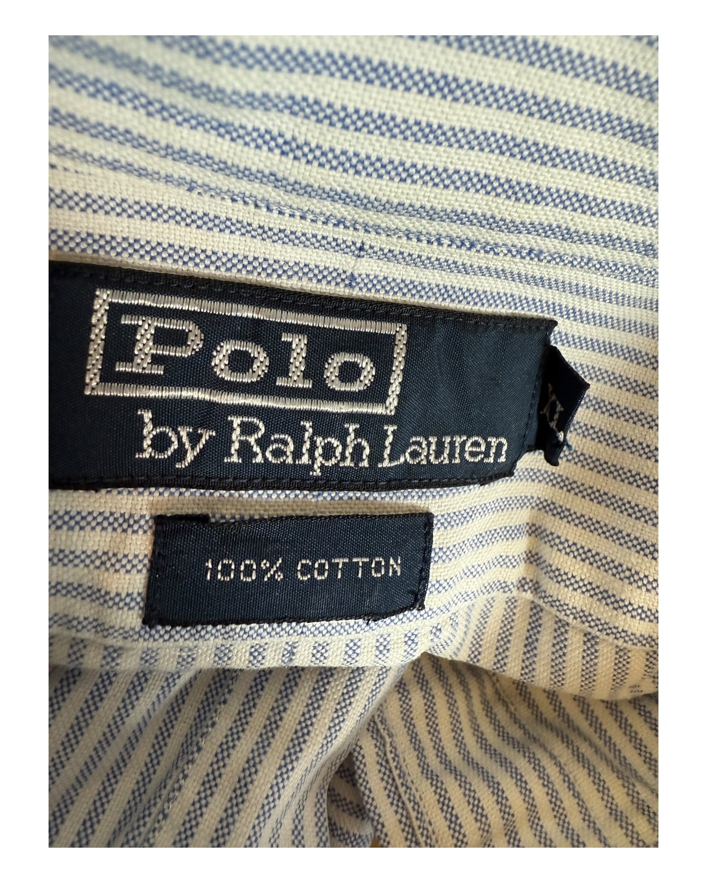 Polo by Ralph Lauren Kurzarmhemd blau weiß gestreift Größe XL