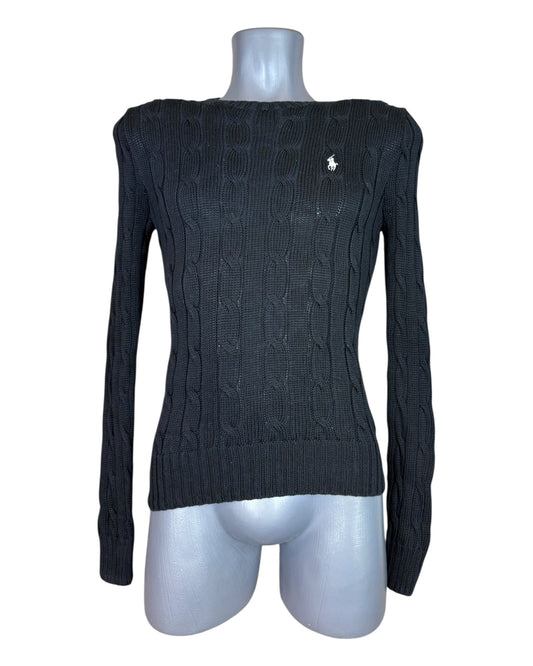 Polo Ralph Lauren Zopfmuster Pullover schwarz Größe S