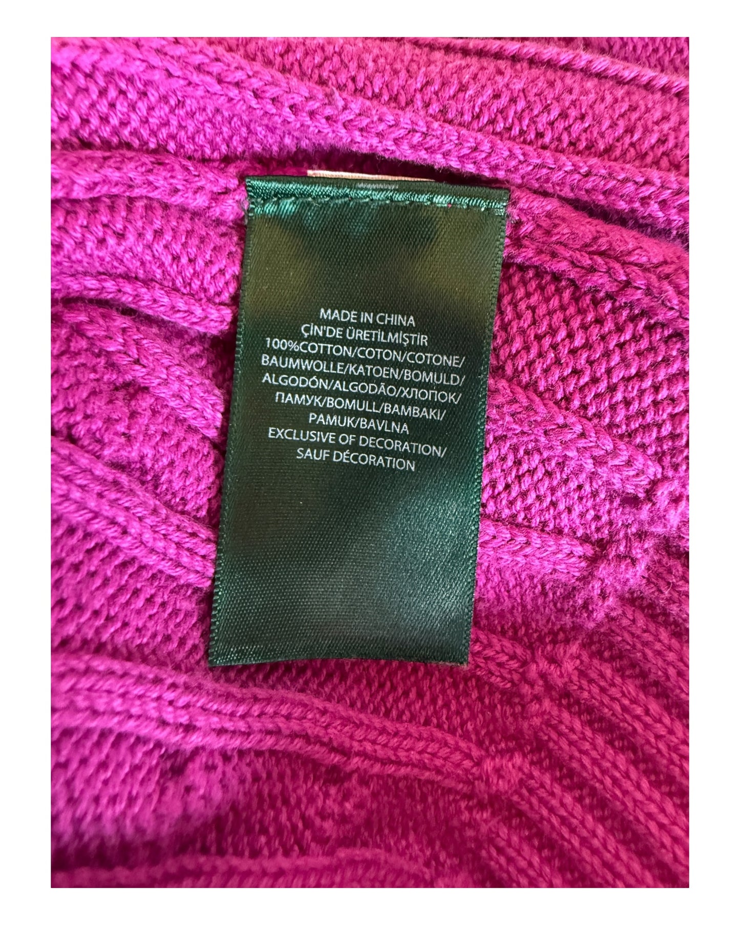Polo Ralph Lauren Zopfmuster Pullover pink Größe S