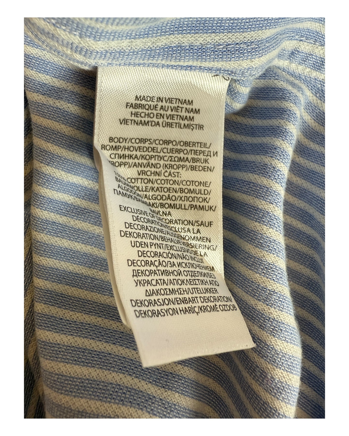 Polo Ralph Lauren Knit Oxford Bluse hellblau weiß gestreift Größe M