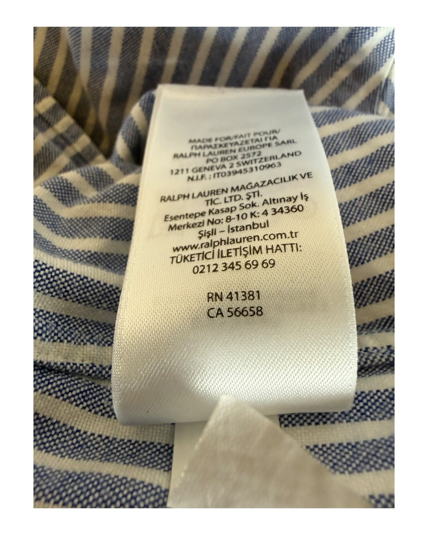 Polo Ralph Lauren Oxfordhemd hellblau weiß gestreift Größe L