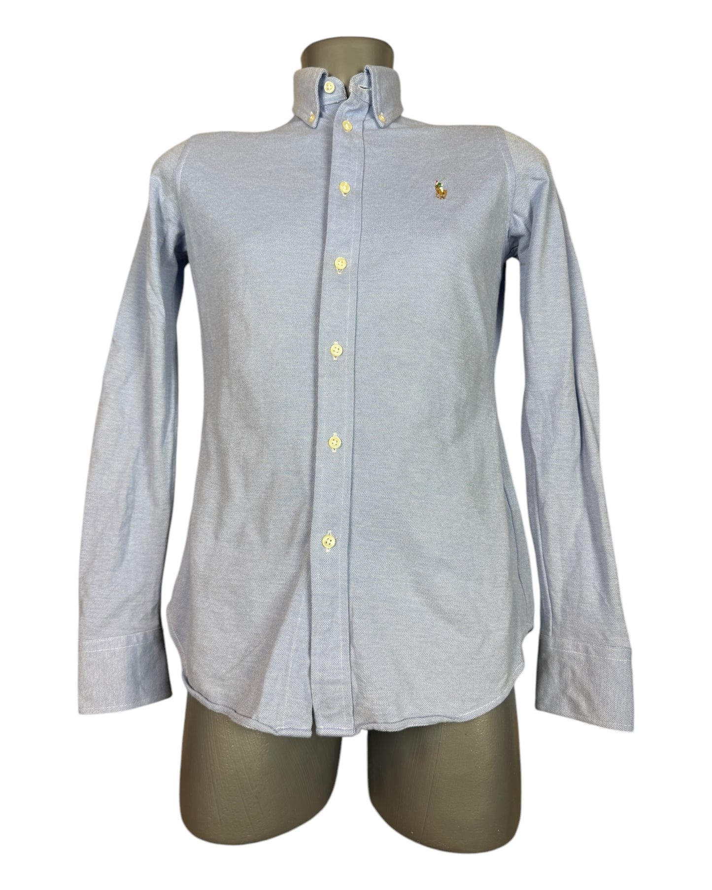 Polo Ralph Knit Oxfordhemd Bluse hellblau Größe M
