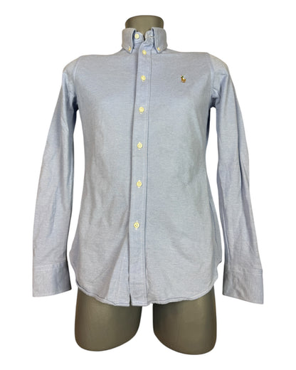 Polo Ralph Knit Oxfordhemd Bluse hellblau Größe M