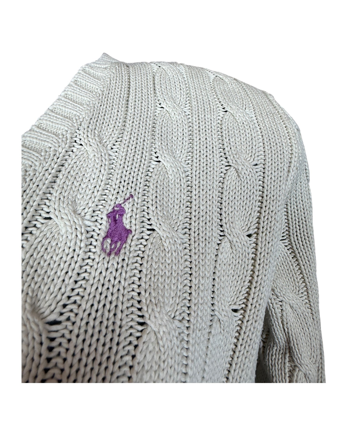 Polo Ralph Lauren Zopfmuster Pullover creme Größe M