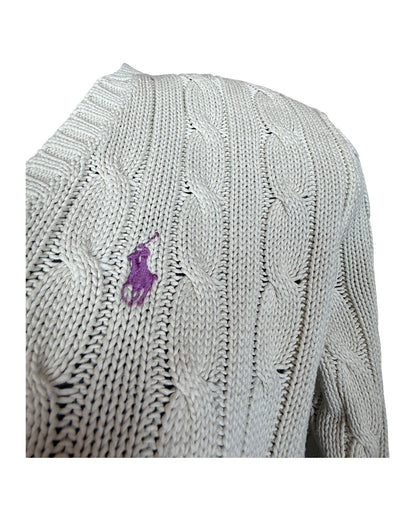 Polo Ralph Lauren Zopfmuster Pullover creme Größe M