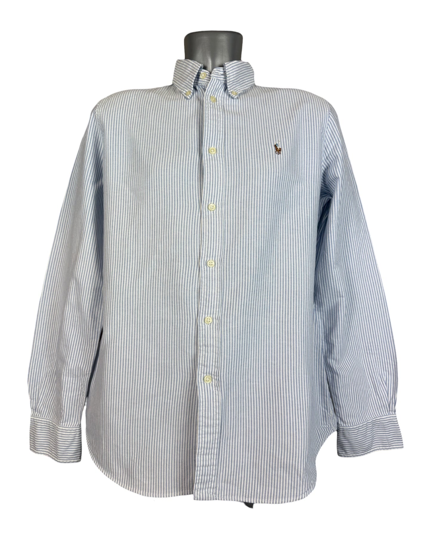 Polo Ralph Lauren Oxford Bluse blau weiß gestreift Größe L