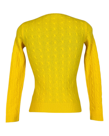 Polo Ralph Lauren Zopfmuster Pullover gelb Größe S