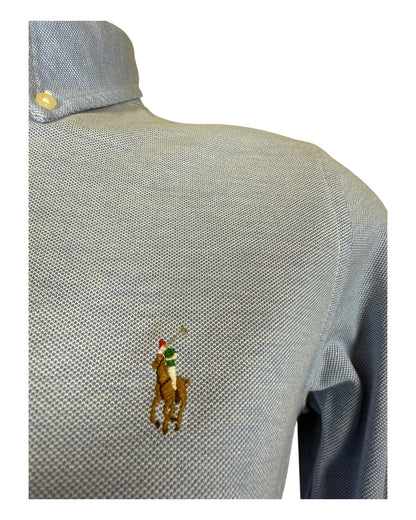 Polo Ralph Lauren Knit Oxford Bluse hellblau Größe M