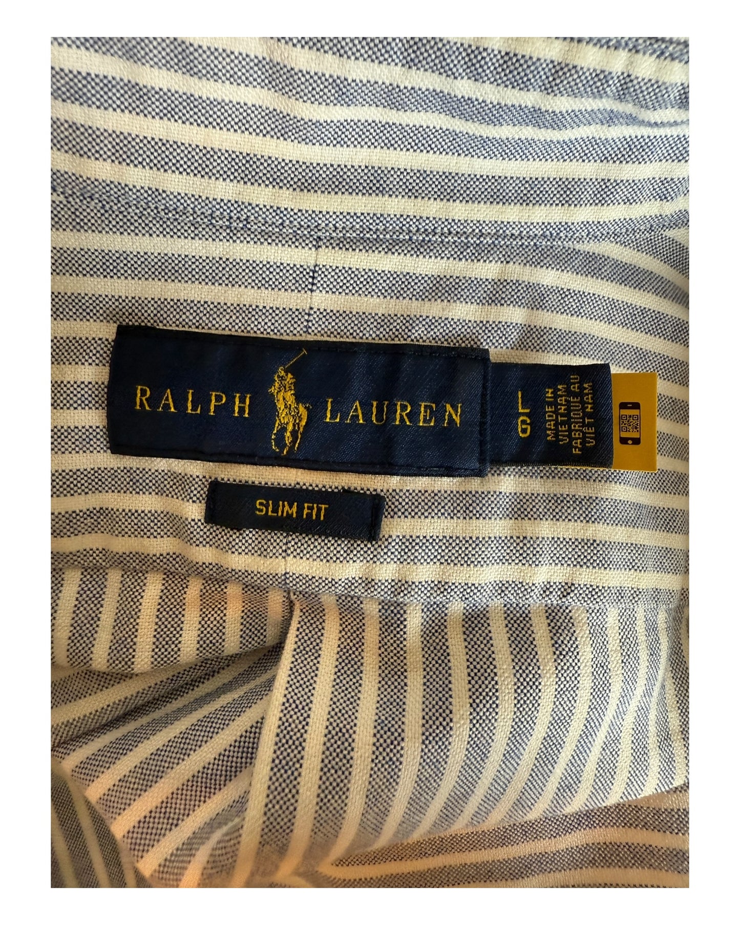 Polo Ralph Lauren Oxfordhemd hellblau weiß gestreift Größe L