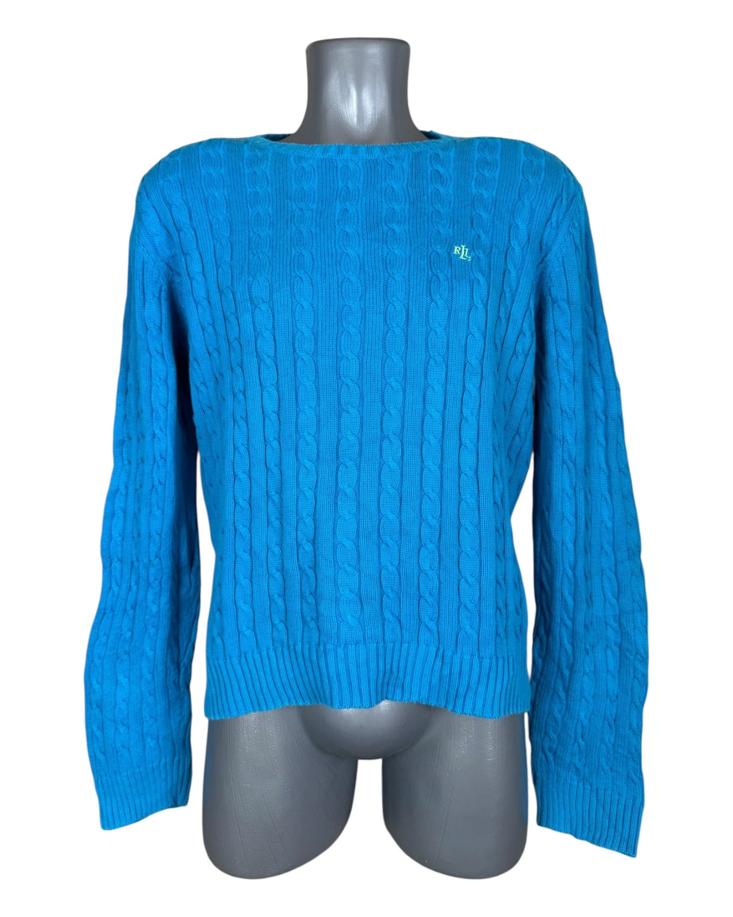Polo Ralph Lauren Zopfmuster Pullover blau Größe L