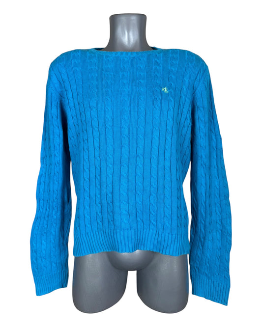 Polo Ralph Lauren Zopfmuster Pullover blau Größe L
