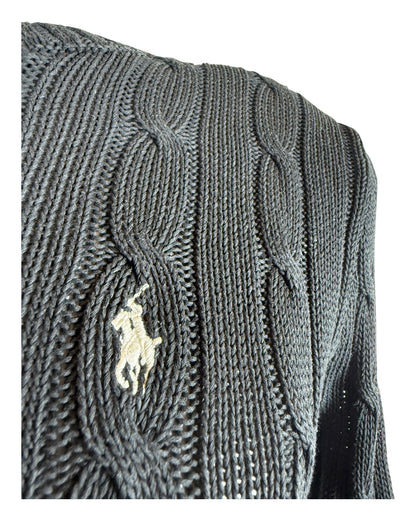 Polo Ralph Lauren Zopfmuster Pullover schwarz Größe M